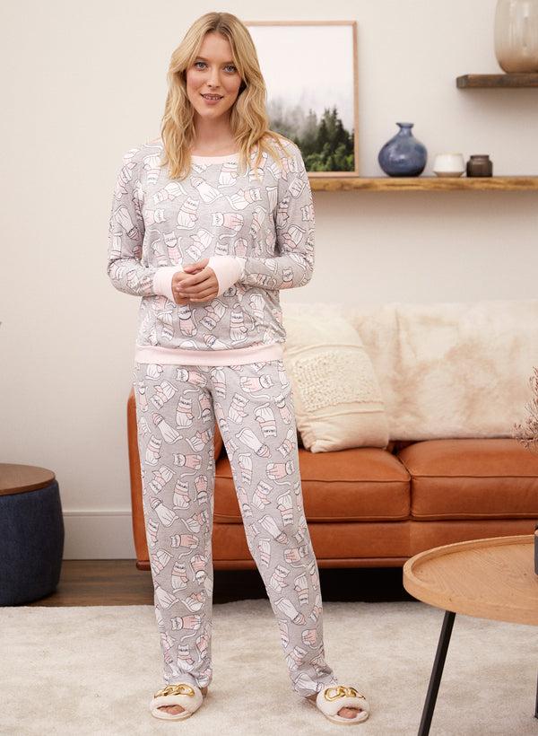 laura Cat Print Pyjama Set
