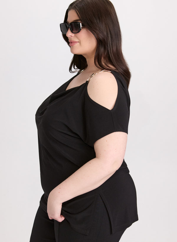 Laura Chain Link Cold-Shoulder Top