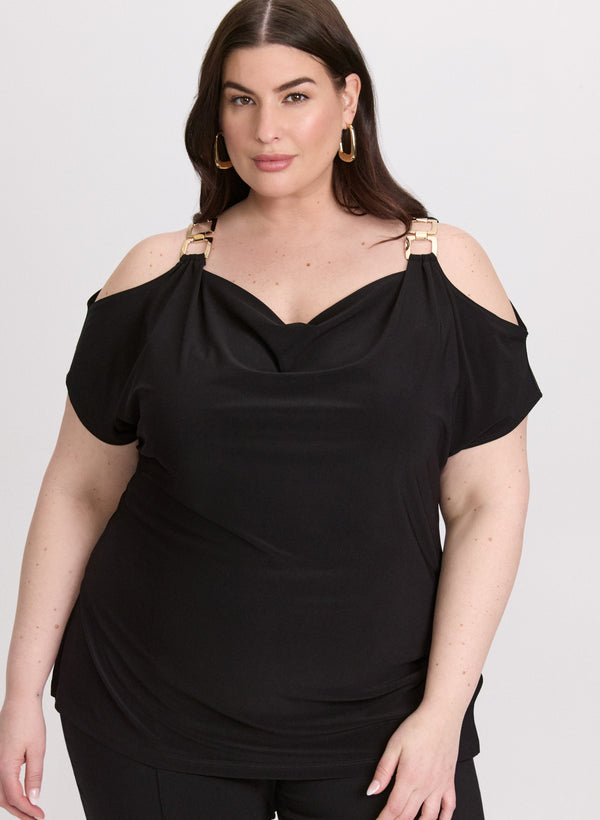 laura Chain Link Cold-Shoulder Top