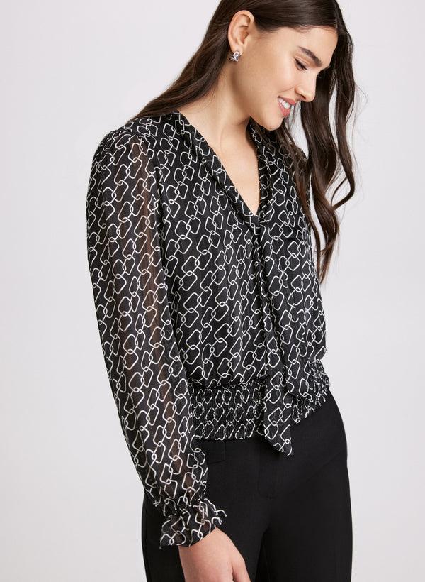 Laura Chain Link Print Blouse