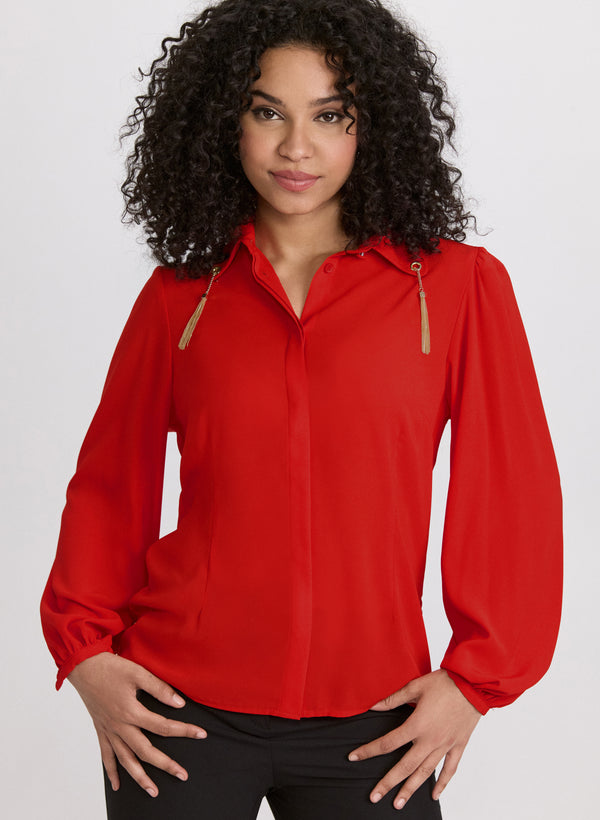 Laura Chain Tassel Detail Blouse