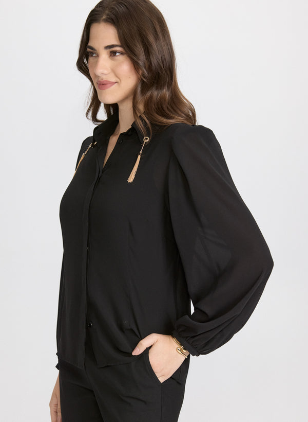 Laura Chain Tassel Detail Blouse