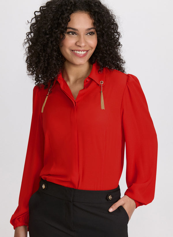 laura Chain Tassel Detail Blouse