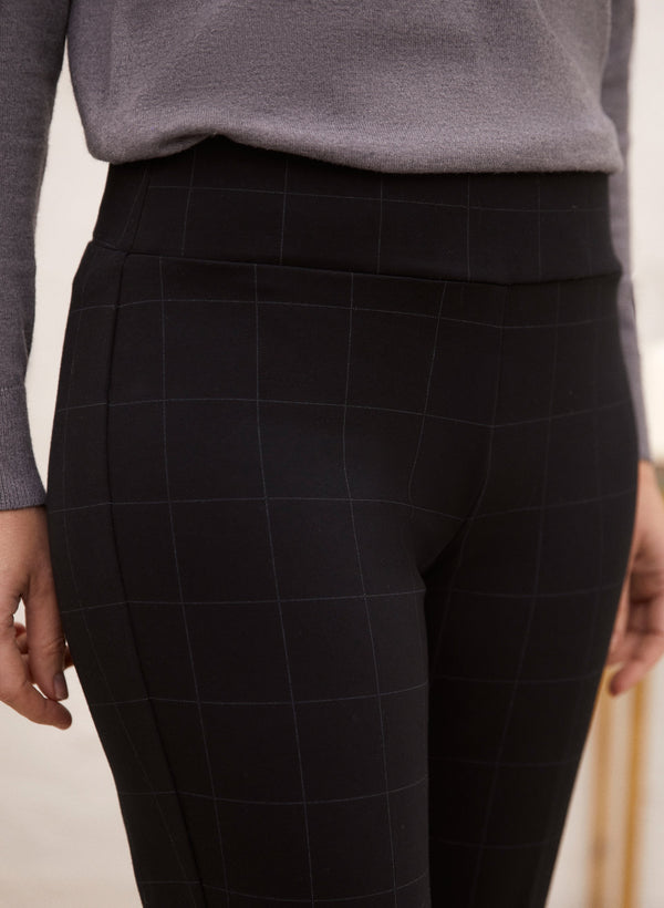 Laura Checkered Print Pull-On Pants