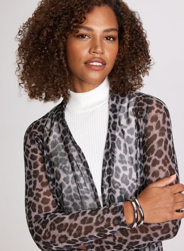 Laura Cheetah Print Mesh Layering Top