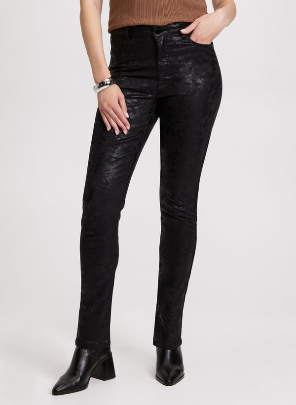 laura Cheetah Print Slim-Leg Jeans