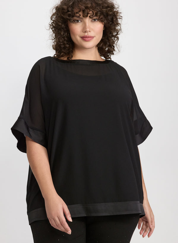 laura Chiffon Boat Neck Top