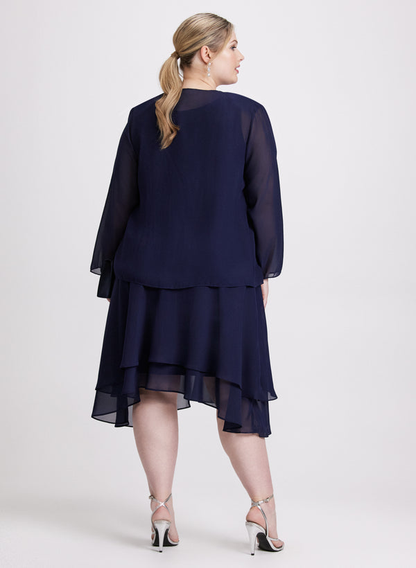 Laura Chiffon Midi Dress & Jacket Set