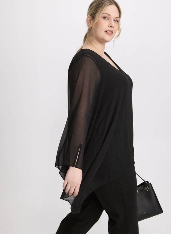 Laura Chiffon Poncho Blouse