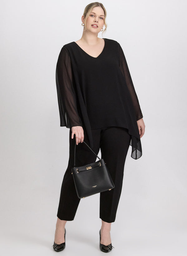 Laura Chiffon Poncho Blouse