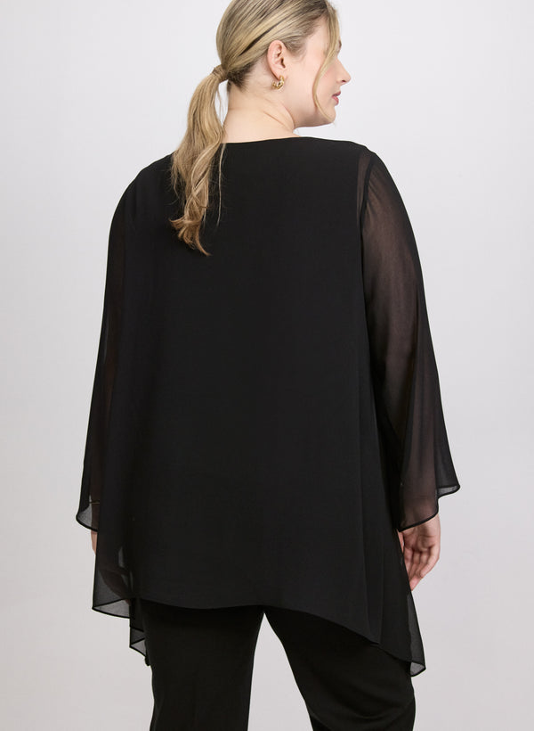 Laura Chiffon Poncho Blouse
