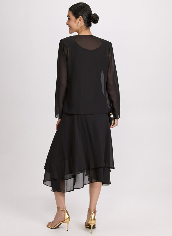 Laura Chiffon Sequin Dress & Jacket Set