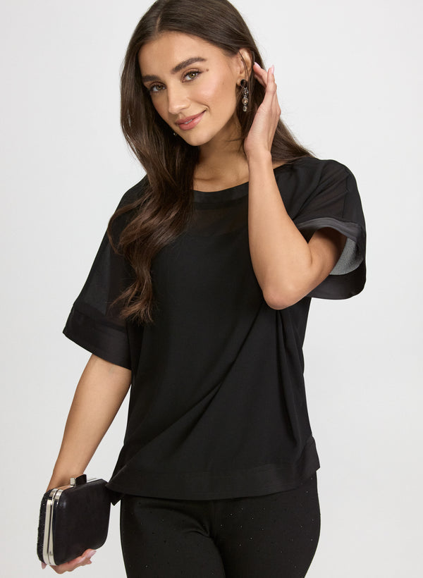 laura Chiffon Short Sleeve Blouse