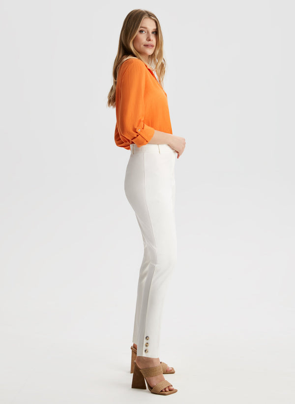 Laura City Fit Button Detail Pants