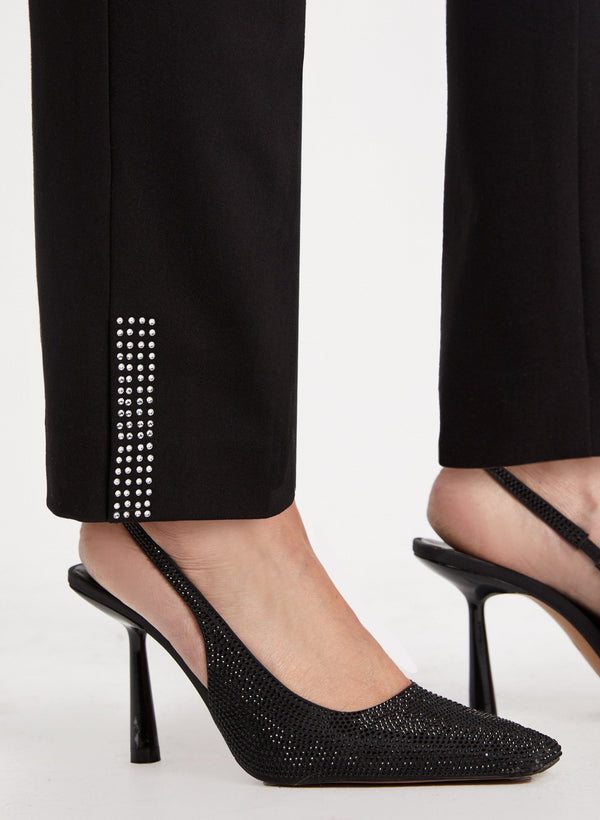 Laura City Fit Rhinestone Slit Pants