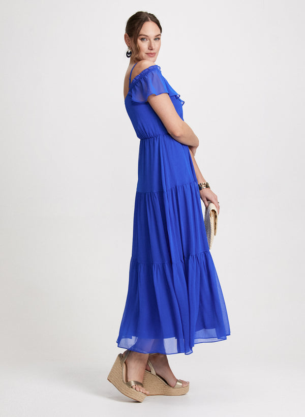 Laura Cold Shoulder Tiered Dress