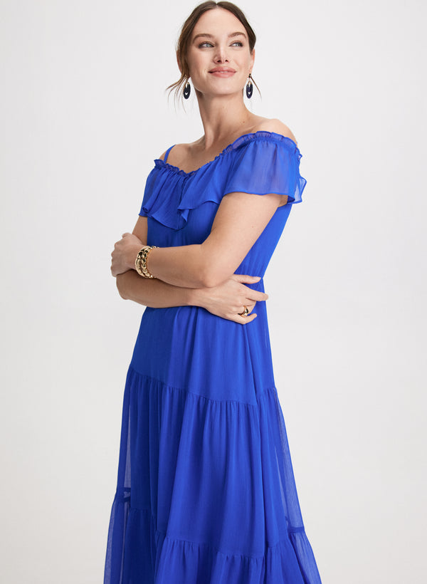 Laura Cold Shoulder Tiered Dress