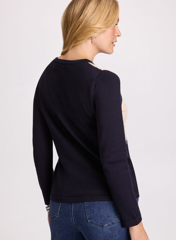 Laura Colour Block Crew Neck Sweater