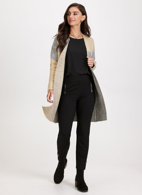 Laura Colour Block Open-Front Cardigan
