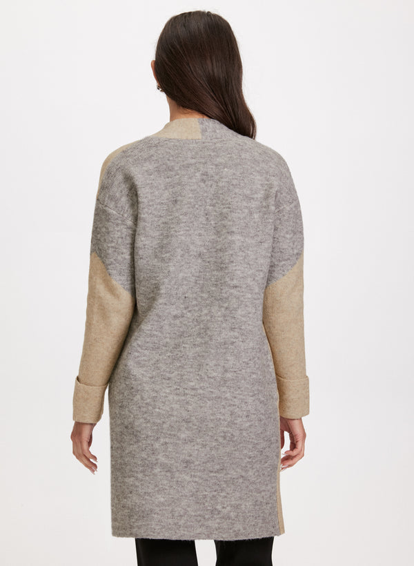Laura Colour Block Open-Front Cardigan