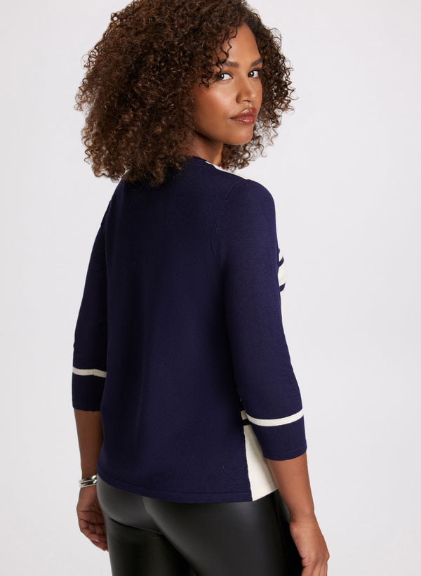 Laura Colour Block Stone Embellished Sweater