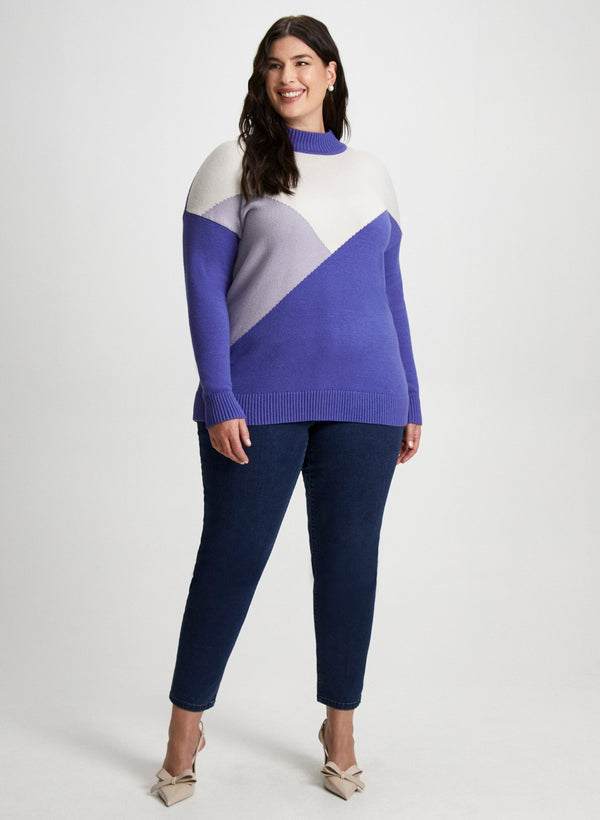laura Colour Block Sweater & Bow Detail Jeans