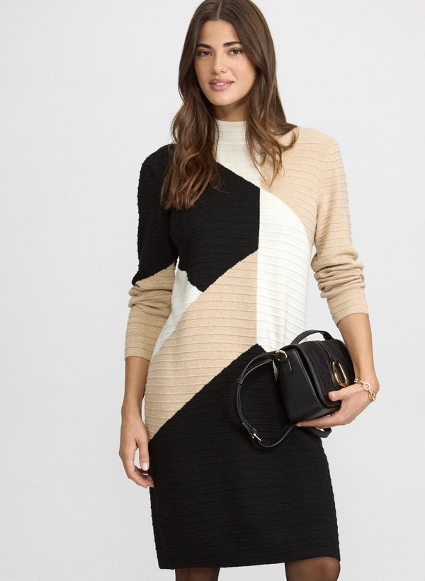 laura Colour Block Sweater Dress