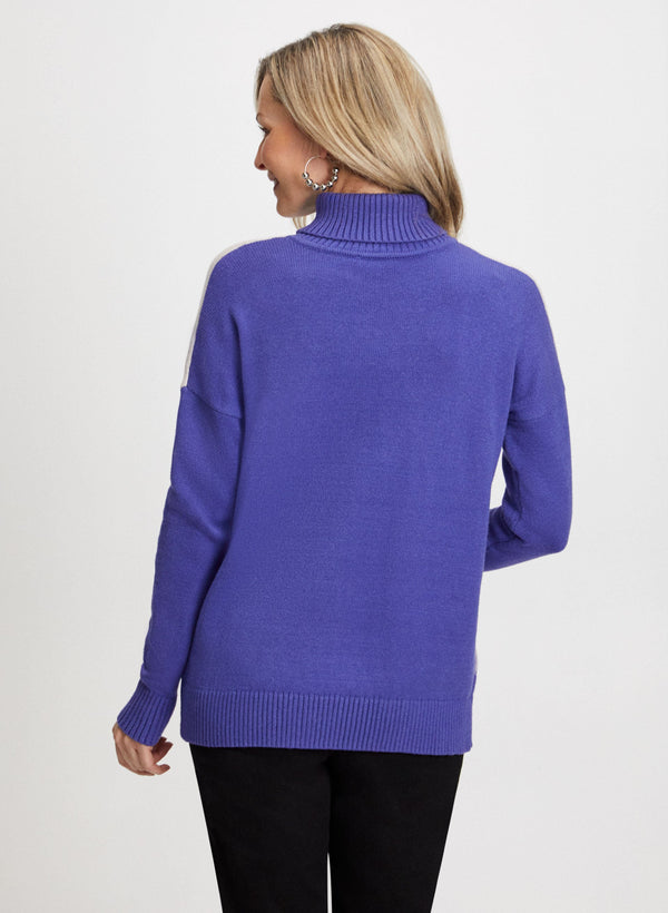 Laura Colour Block Turtleneck Sweater