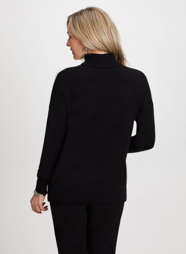 Laura Colour Block Turtleneck Sweater