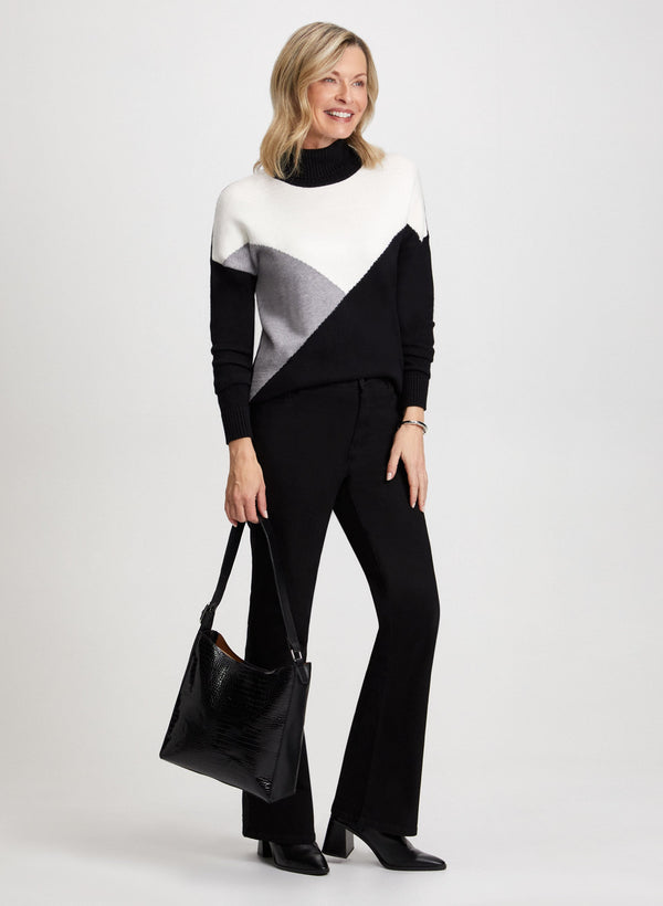 Laura Colour Block Turtleneck Sweater