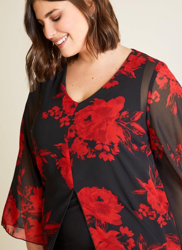 Laura Compli K - Floral Print Tunic Blouse