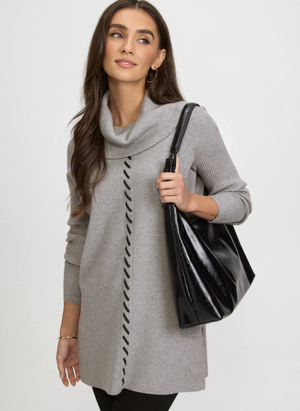 laura Contrast Cowl Neck Sweater