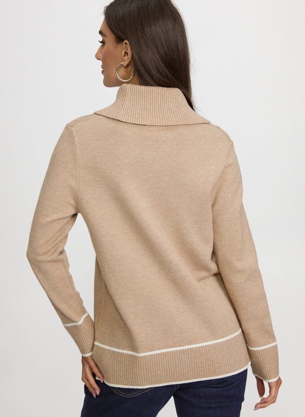 Laura Contrast Cowl Neck Sweater