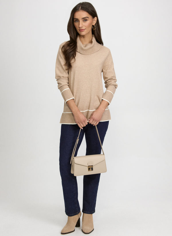 Laura Contrast Cowl Neck Sweater