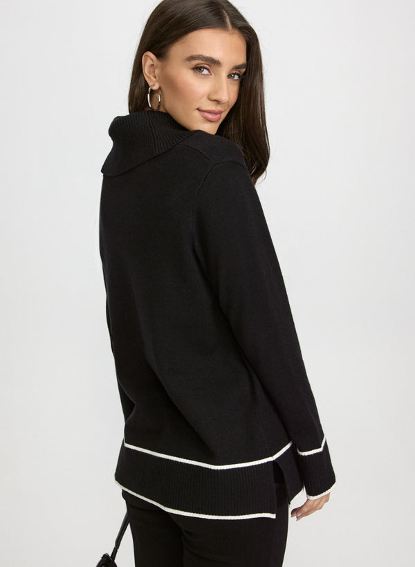 Laura Contrast Cowl Neck Sweater