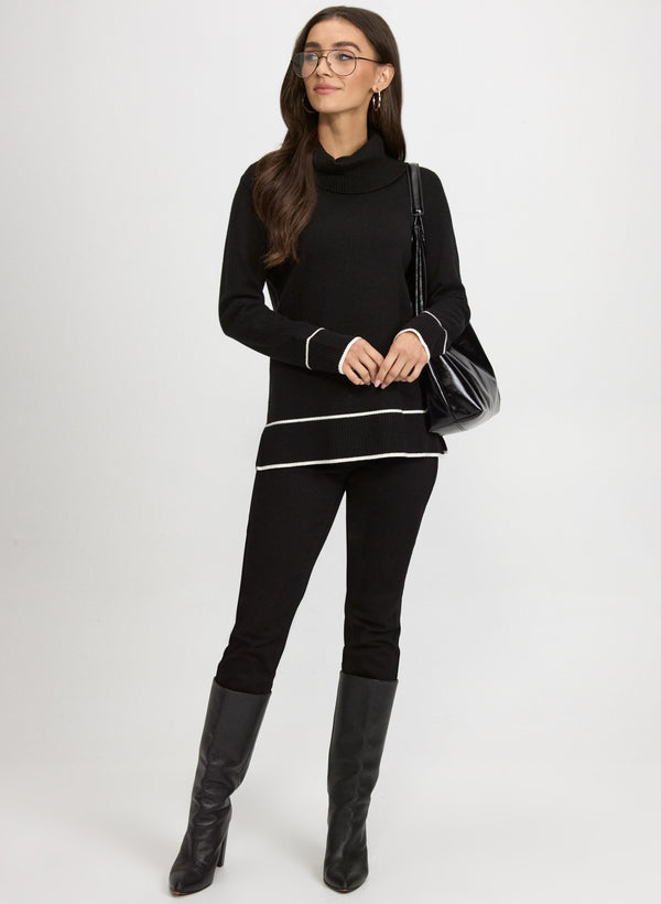 Laura Contrast Cowl Neck Sweater
