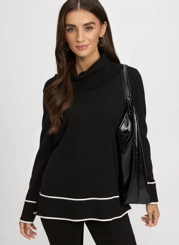 laura Contrast Cowl Neck Sweater