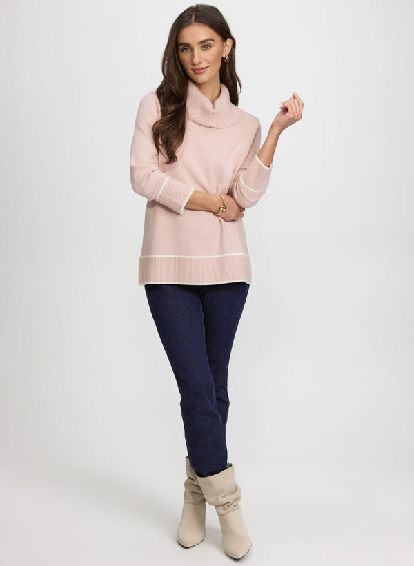 Laura Contrast Cowl Neck Sweater