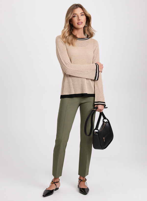 Laura Contrast Open Knit Sweater