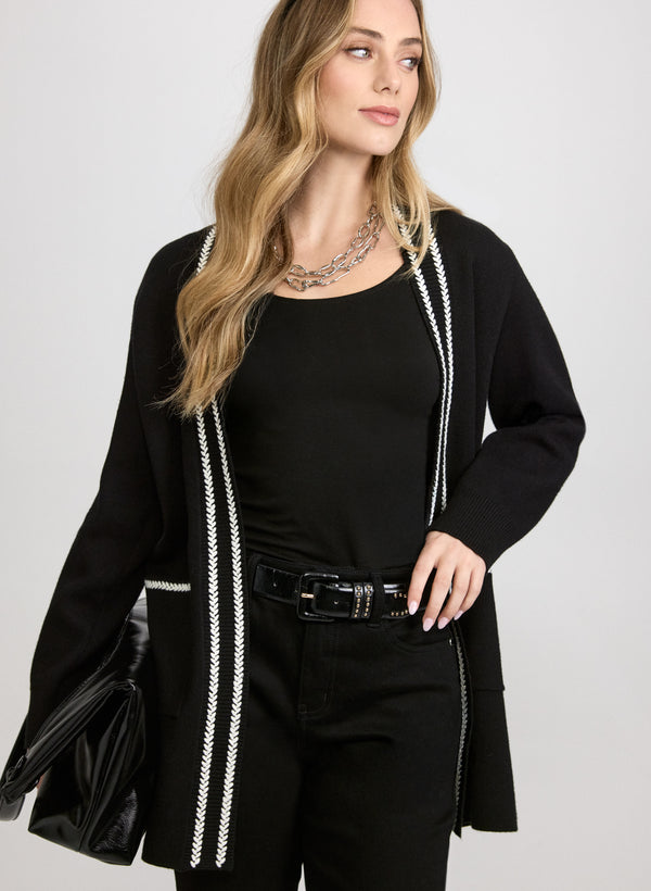 laura Contrast Stitch Cardigan