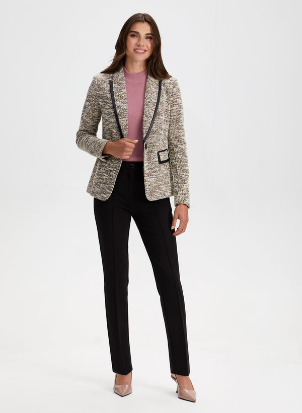 Laura Contrast Trim Bouclé Blazer