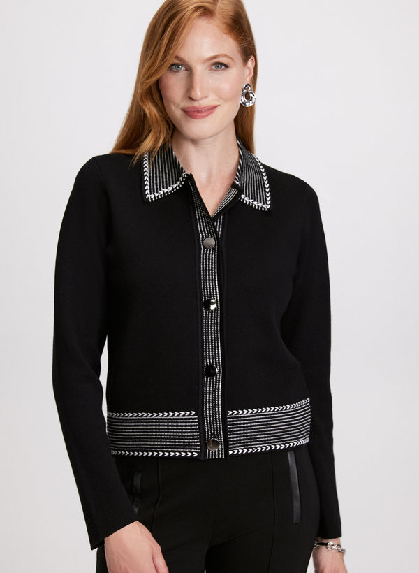 Laura Contrast Trim Polo Sweater