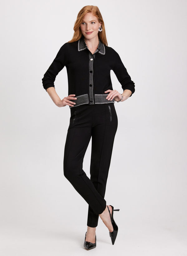 Laura Contrast Trim Polo Sweater