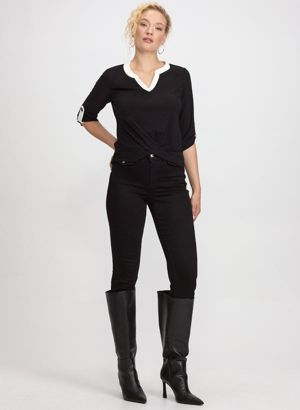 Laura Contrast Trim Top