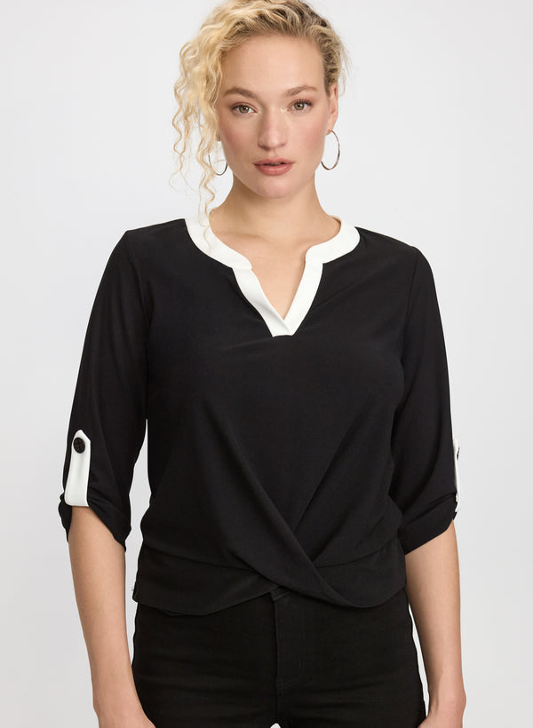 laura Contrast Trim Top