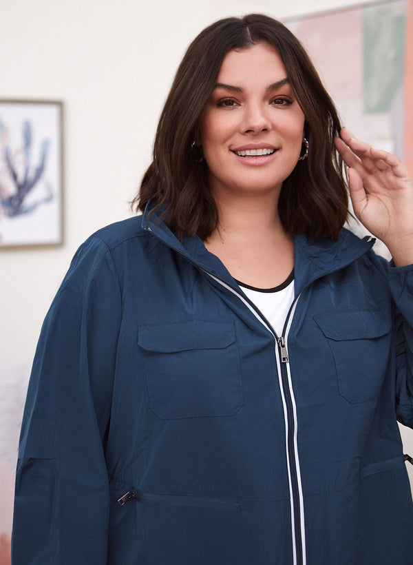 Laura Contrast Zip Raincoat