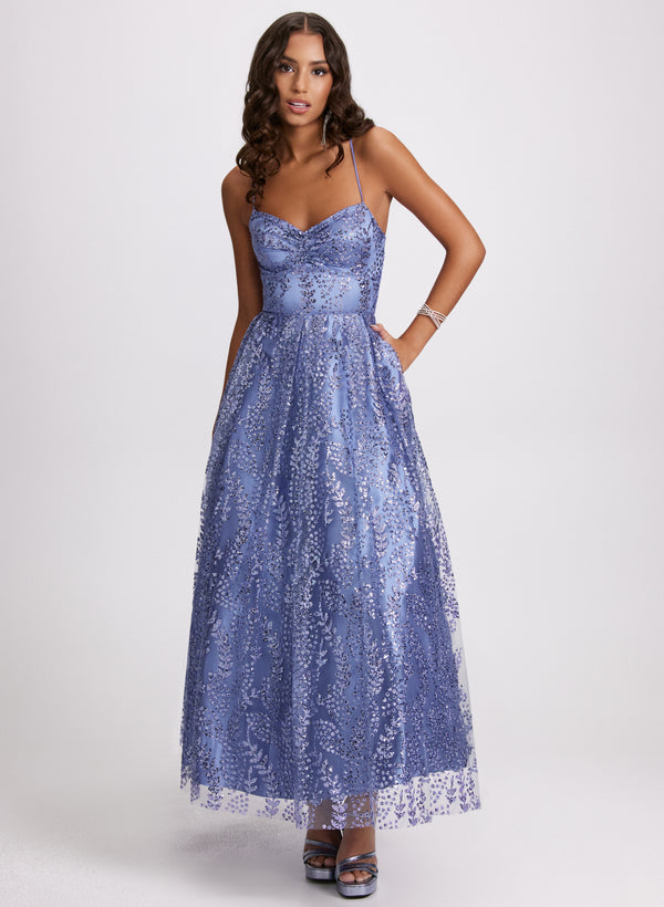 laura Corset-Style Sequin Detail Dress