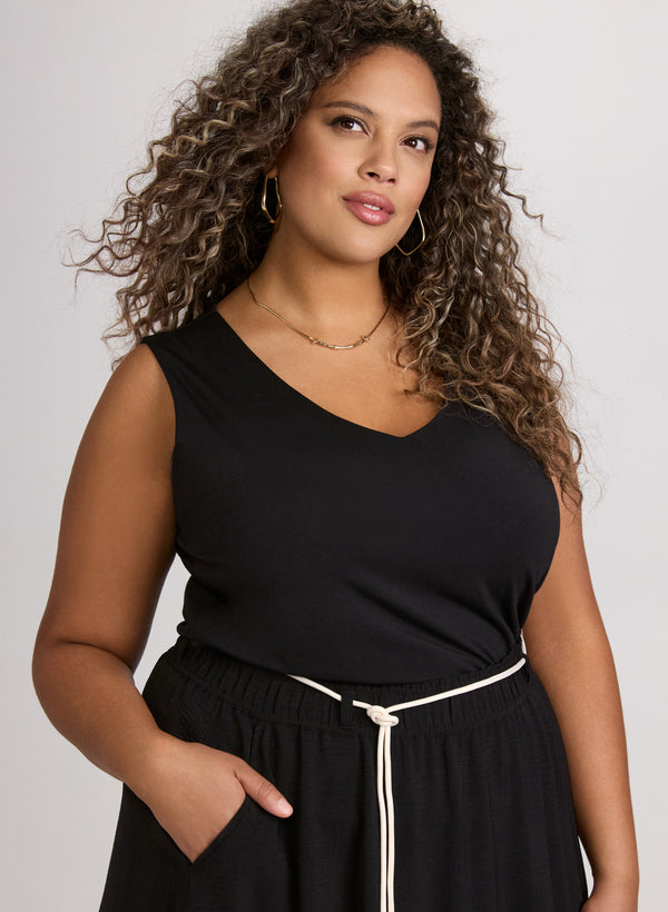 laura Cotton-Blend Tank Top