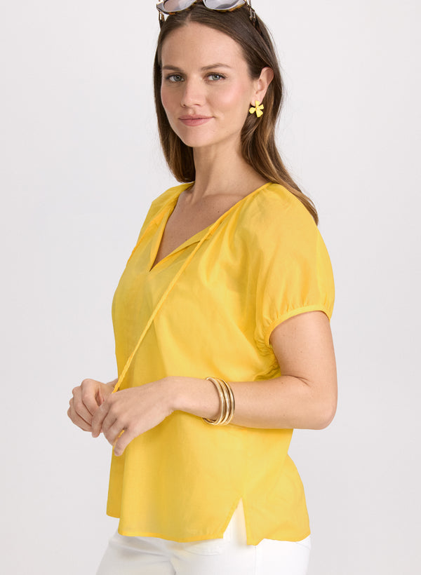 Laura Cotton Puff Sleeve Blouse