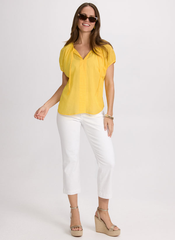 Laura Cotton Puff Sleeve Blouse